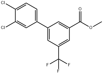 [1,1'-Biphenyl]-3-carboxylic acid, 3',4'-dichloro-5-(trifluoromethyl)-, methyl ester 结构式