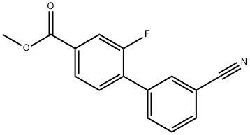 [1,1'-Biphenyl]-4-carboxylic acid, 3'-cyano-2-fluoro-, methyl ester 结构式