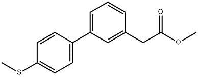 [1,1'-Biphenyl]-3-acetic acid, 4'-(methylthio)-, methyl ester 结构式