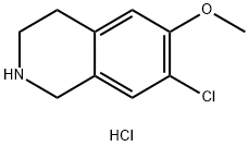 7-氯-6-甲氧基-1,2,3,4-四氢异喹啉盐酸盐 结构式