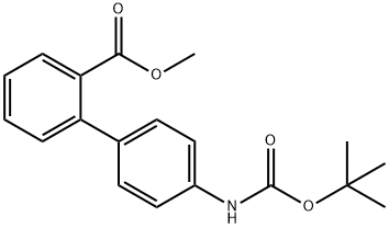 [1,1'-Biphenyl]-2-carboxylic acid, 4'-[[(1,1-dimethylethoxy)carbonyl]amino]-, methyl ester 结构式