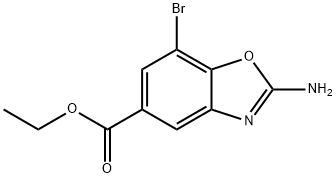 5-Benzoxazolecarboxylic acid, 2-amino-7-bromo-, ethyl ester 结构式