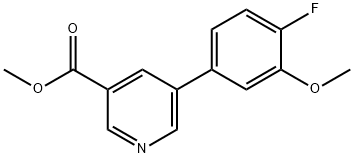 3-Pyridinecarboxylic acid, 5-(4-fluoro-3-methoxyphenyl)-, methyl ester 结构式