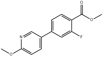 Benzoic acid, 2-fluoro-4-(6-methoxy-3-pyridinyl)-, methyl ester 结构式