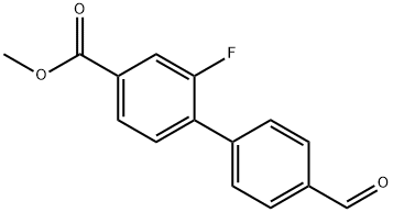 [1,1'-Biphenyl]-4-carboxylic acid, 2-fluoro-4'-formyl-, methyl ester 结构式