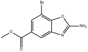 2-氨基-7-溴苯并[D]噁唑-5-羧酸甲酯 结构式