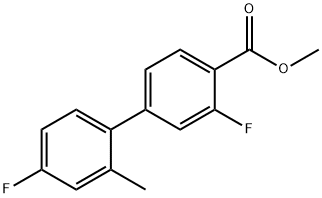 [1,1'-Biphenyl]-4-carboxylic acid, 3,4'-difluoro-2'-methyl-, methyl ester 结构式