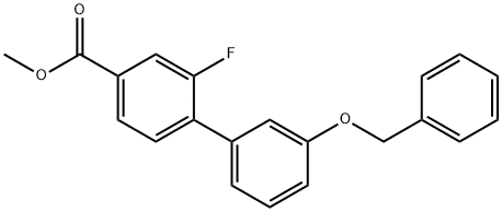 [1,1'-Biphenyl]-4-carboxylic acid, 2-fluoro-3'-(phenylmethoxy)-, methyl ester 结构式