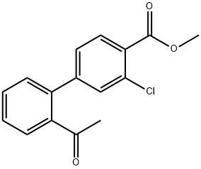 [1,1'-Biphenyl]-4-carboxylic acid, 2'-acetyl-3-chloro-, methyl ester 结构式