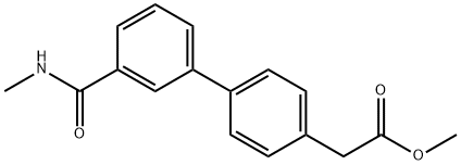 [1,1'-Biphenyl]-4-acetic acid, 3'-[(methylamino)carbonyl]-, methyl ester 结构式