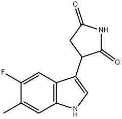 2,5-Pyrrolidinedione, 3-(5-fluoro-6-methyl-1H-indol-3-yl)- 结构式