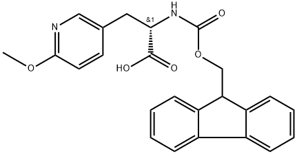 (S)-2-((((9H-芴-9-基)甲氧基)羰基)氨基)-3-(6-甲氧基吡啶-3-基)丙酸 结构式
