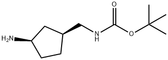 Carbamic acid, N-[[(1S,3R)-3-aminocyclopentyl]methyl]-, 1,1-dimethylethyl ester 结构式