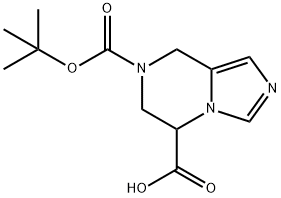 7-(叔-丁氧羰基)-5,6,7,8-四氢咪唑并[1,5-A]吡嗪-5-羧酸 结构式