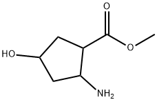 Cyclopentanecarboxylic acid, 2-amino-4-hydroxy-, methyl ester 结构式