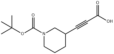 3-(1-(叔丁氧基羰基)哌啶-3-基)丙炔酸 结构式