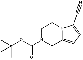 Pyrrolo[1,2-a]pyrazine-2(1H)-carboxylic acid, 6-cyano-3,4-dihydro-, 1,1-dimethylethyl ester 结构式