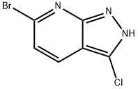 6-溴-3-氯-1H-吡唑并[3,4-B]吡啶 结构式