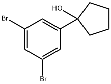环戊醇,1-(3,5-二溴苯基) 结构式