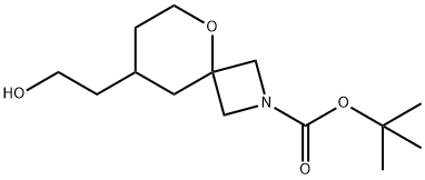叔-丁基 8-(2-羟基乙基)-5-氧杂-2-氮杂螺[3.5]壬烷-2-甲酸基酯 结构式