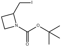 2-(碘甲基)氮杂环丁烷-1-羧酸叔丁酯 结构式