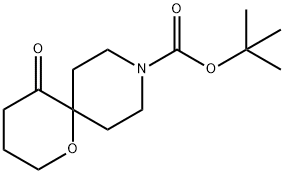 "tert-butyl 5-oxo-1-oxa-9-azaspiro[5.5]undecane -9-carboxylate" 结构式