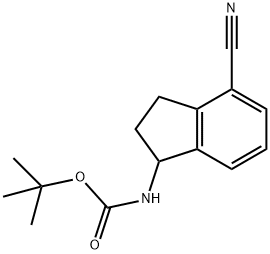 Carbamic acid, N-(4-cyano-2,3-dihydro-1H-inden-1-yl)-, 1,1-dimethylethyl ester 结构式