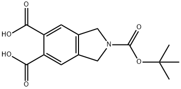 2-(叔丁氧羰基)异吲哚啉-5,6-二甲酸 结构式