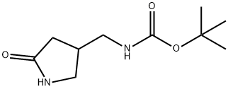 (5-氧代吡咯烷-3-基)甲基氨基甲酸叔丁酯 结构式