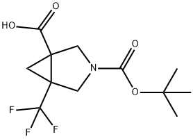 3-Azabicyclo[3.1.0]hexane-1,3-dicarboxylic acid, 5-(trifluoromethyl)-, 3-(1,1-dimethylethyl) ester 结构式