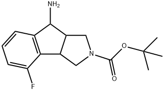 Indeno[1,2- c ]pyrrole-2(1 H )-carboxylic acid, 8-
amino-4-fluoro-3,3a,8,8a-tetrahydro-, 1,1-
dimethylethyl ester 结构式