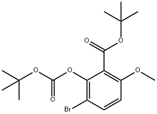 Benzoic acid, 3-bromo-2-[[(1,1-dimethylethoxy)carbonyl]oxy]-6-methoxy-, 1,1-dimethylethyl ester 结构式