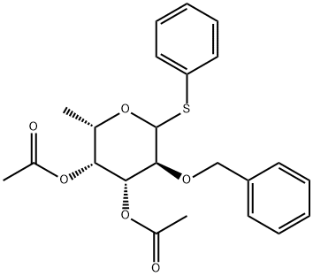 苯基 6-脱氧-2-O-(苯基甲基)-1-硫代-L-吡喃半乳糖苷二乙酸酯 结构式