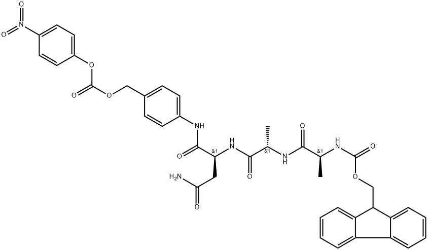 Fmoc-Ala-Ala-Asn-PABC-PNP 结构式