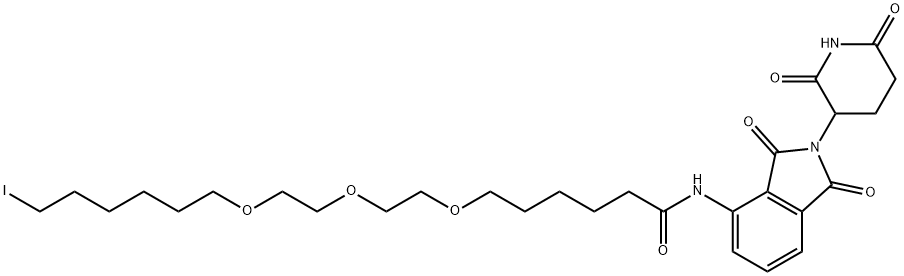 泊马度胺-C6-PEG3-丁基碘 结构式