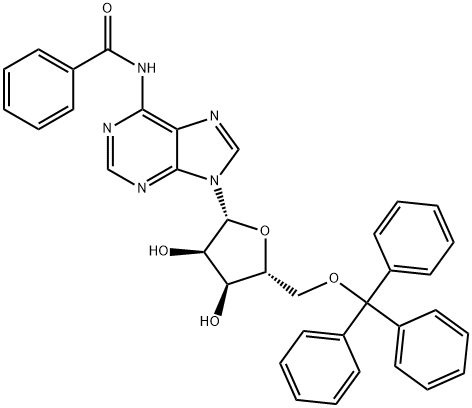 5'-O-三苯甲基-N6-苯甲酰基腺苷 结构式