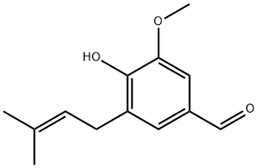 4-Hydroxy-3-methoxy-5-(3-methyl-2-buten-1-yl)benzaldehyde 结构式