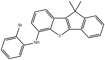 10H-Benz[b]indeno[2,1-d]thiophen-6-amine, N-(2-bromophenyl)-10,10-dimethyl- 结构式