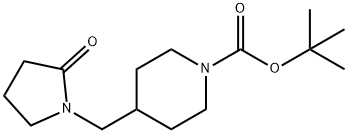 1-Piperidinecarboxylic acid, 4-[(2-oxo-1-pyrrolidinyl)methyl]-, 1,1-dimethylethyl ester 结构式