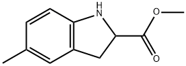 1H-Indole-2-carboxylic acid, 2,3-dihydro-5-methyl-, methyl ester 结构式