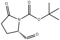 (S)-2-甲酰基-5-氧代吡咯烷-1-羧酸叔丁酯 结构式