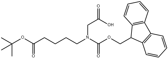 Pentanoic acid, 5-[(carboxymethyl)[(9H-fluoren-9-ylmethoxy)carbonyl]amino]-, 1-(1,1-dimethylethyl) ester 结构式