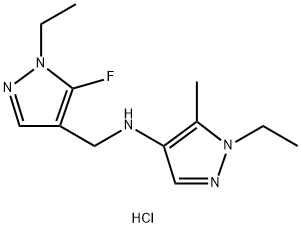 1-ethyl-N-[(1-ethyl-5-fluoro-1H-pyrazol-4-yl)methyl]-5-methyl-1H-pyrazol-4-amine 结构式