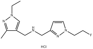1-(1-ethyl-3-methyl-1H-pyrazol-4-yl)-N-{[1-(2-fluoroethyl)-1H-pyrazol-3-yl]methyl}methanamine 结构式