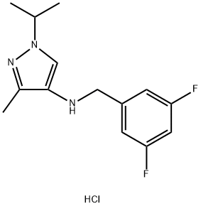 N-(3,5-difluorobenzyl)-1-isopropyl-3-methyl-1H-pyrazol-4-amine 结构式