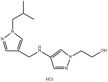 2-(4-{[(1-isobutyl-1H-pyrazol-4-yl)methyl]amino}-1H-pyrazol-1-yl)ethanol 结构式