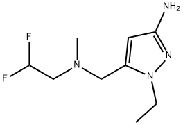 5-{[(2,2-difluoroethyl)(methyl)amino]methyl}-1-ethyl-1H-pyrazol-3-amine 结构式