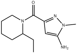 3-[(2-ethylpiperidin-1-yl)carbonyl]-1-methyl-1H-pyrazol-5-amine 结构式