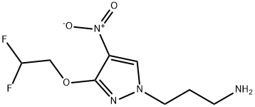 3-[3-(2,2-difluoroethoxy)-4-nitro-1H-pyrazol-1-yl]propan-1-amine 结构式