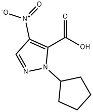 1-cyclopentyl-4-nitro-1H-pyrazole-5-carboxylic acid 结构式